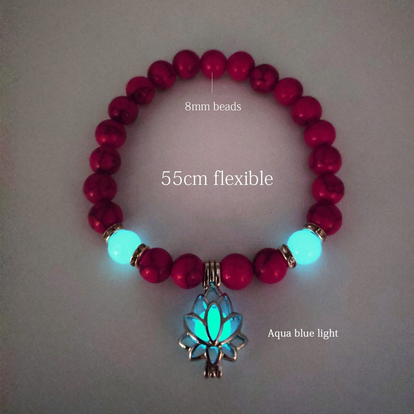 Stone Luminous Lotus Charm Bracelet