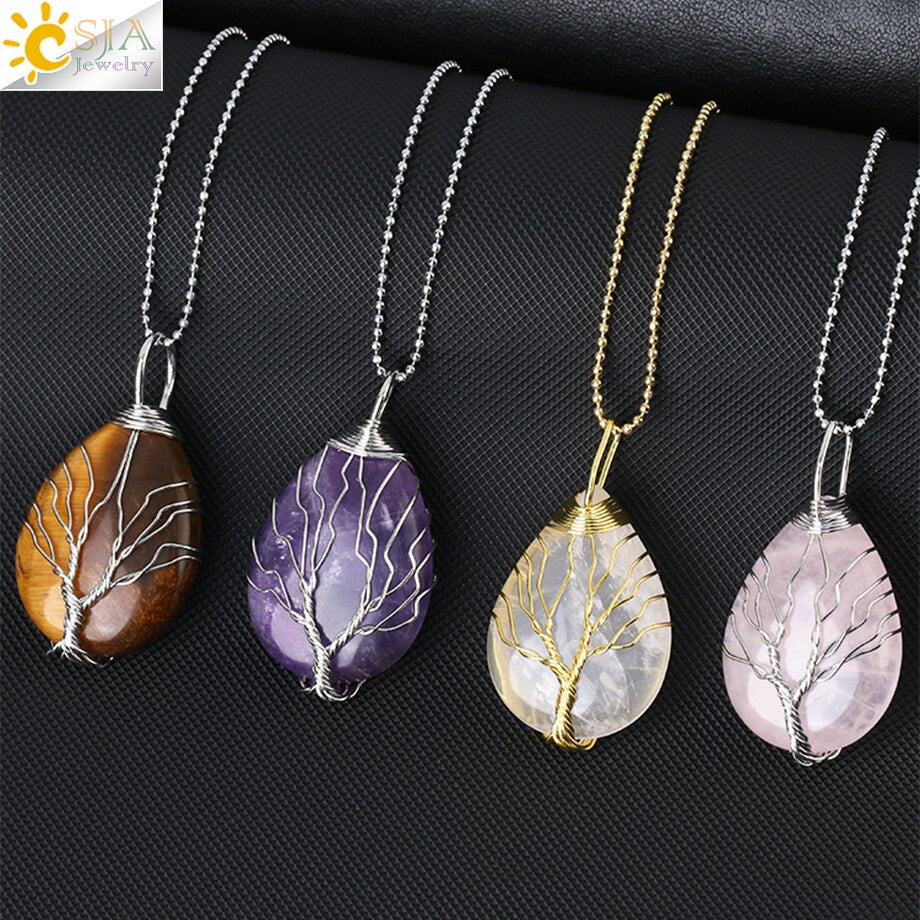 Tree of Life Crystals Necklace