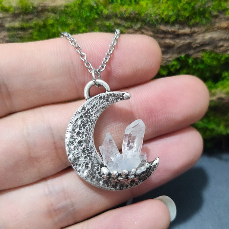 Crescent Moon Crystal Necklace