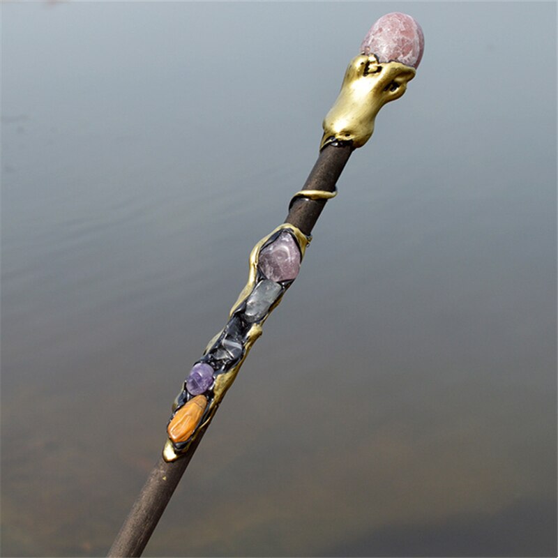 Witch Natural Crystal Wood Wand