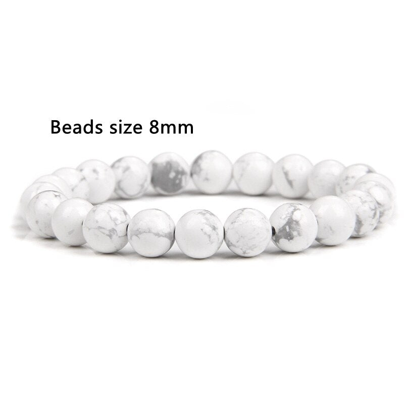 Agates Stone, Howlite, & Selenite Beaded Bracelets