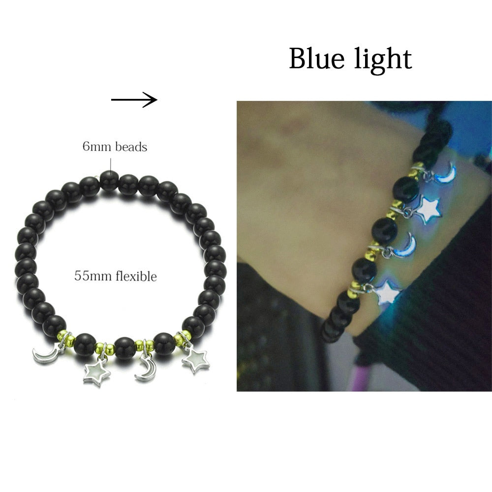 Stone Luminous Lotus Charm Bracelet