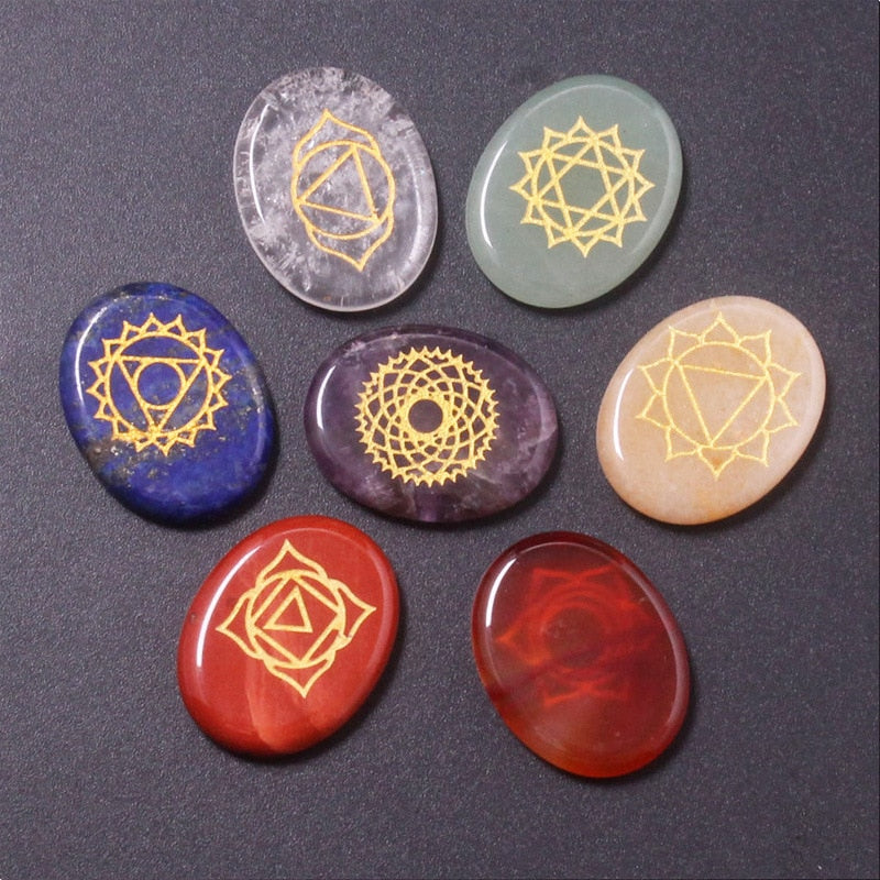 7 Chakra Symbol Crystal Set