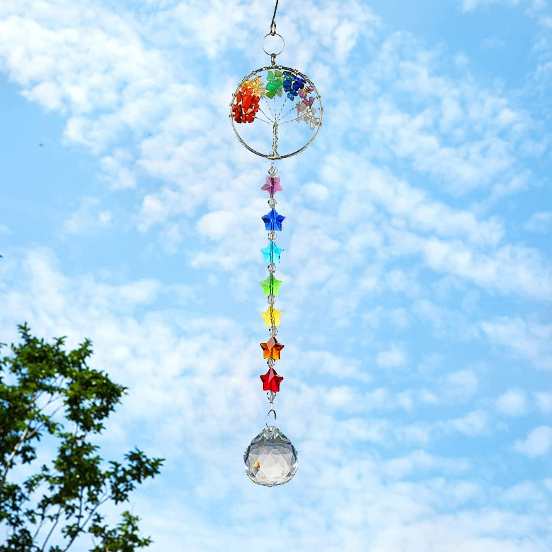 Tree of life Suncatcher Crystal Ball Prism Pendant