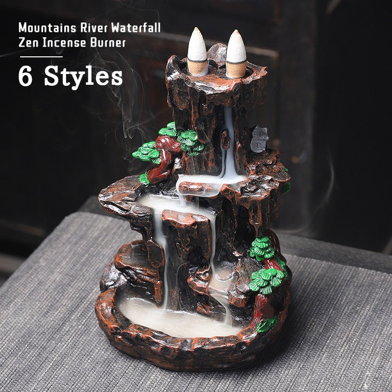 Mountains River Waterfall Incense Burner