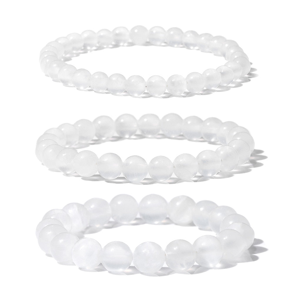 Agates Stone, Howlite, & Selenite Beaded Bracelets