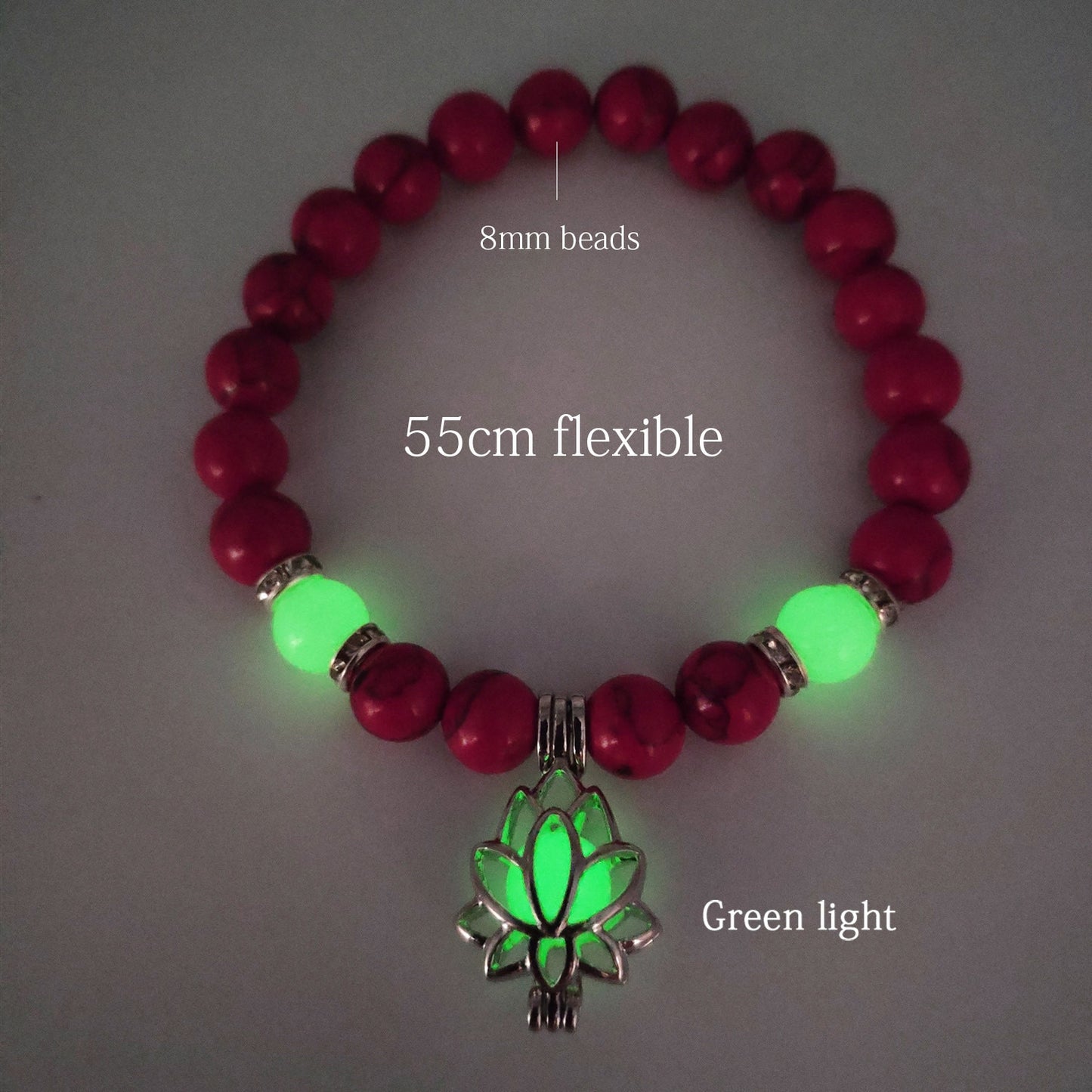 Stone Luminous Lotus Charm Bracelet