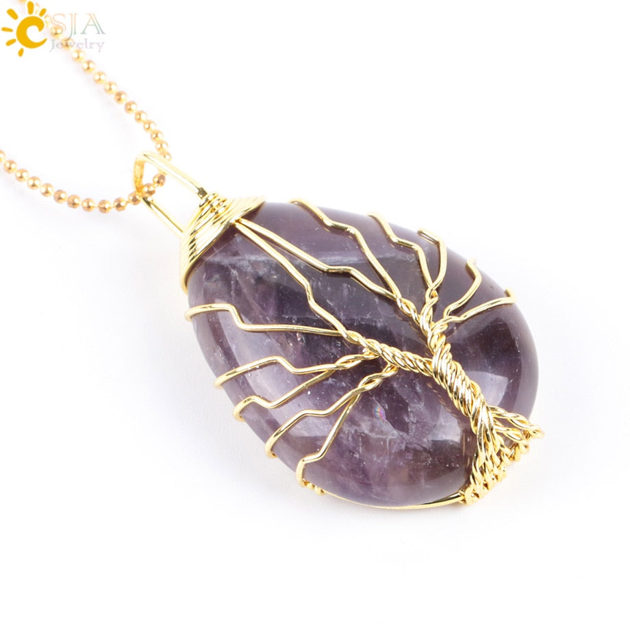 Tree of Life Crystals Necklace