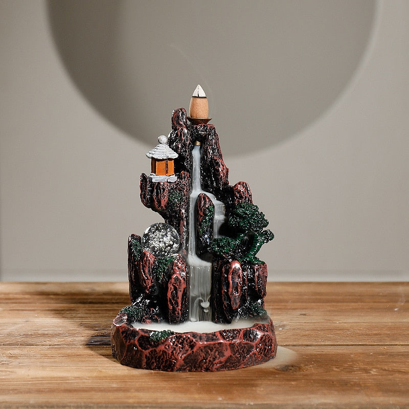 Mountains River Waterfall Incense Burner