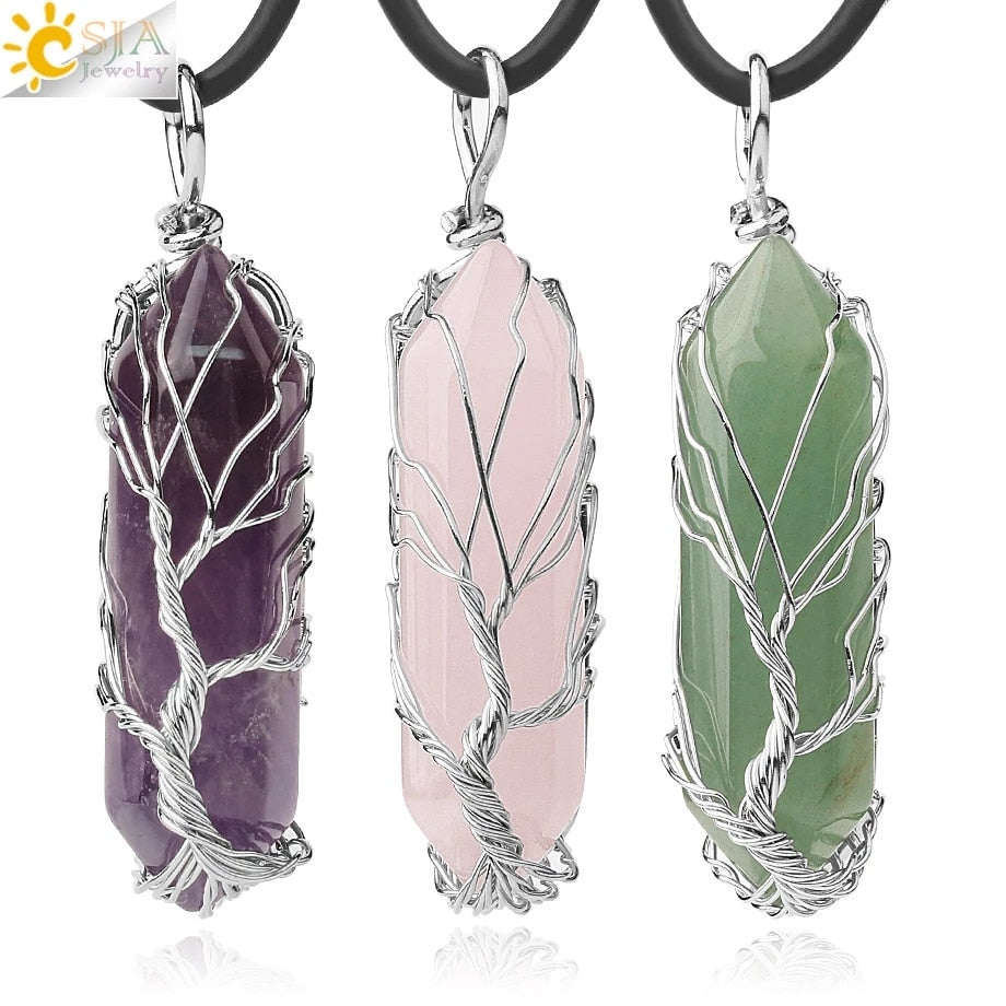 Tree of Life Crystal Necklace