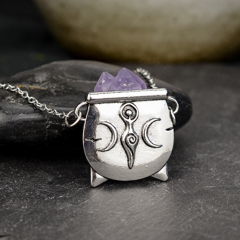 Cauldron With Crystal Necklace