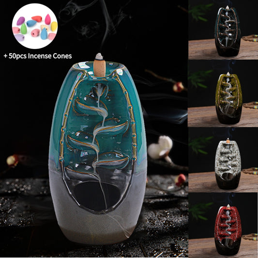 Mini Waterfall Incense Burner Backflow Buddha