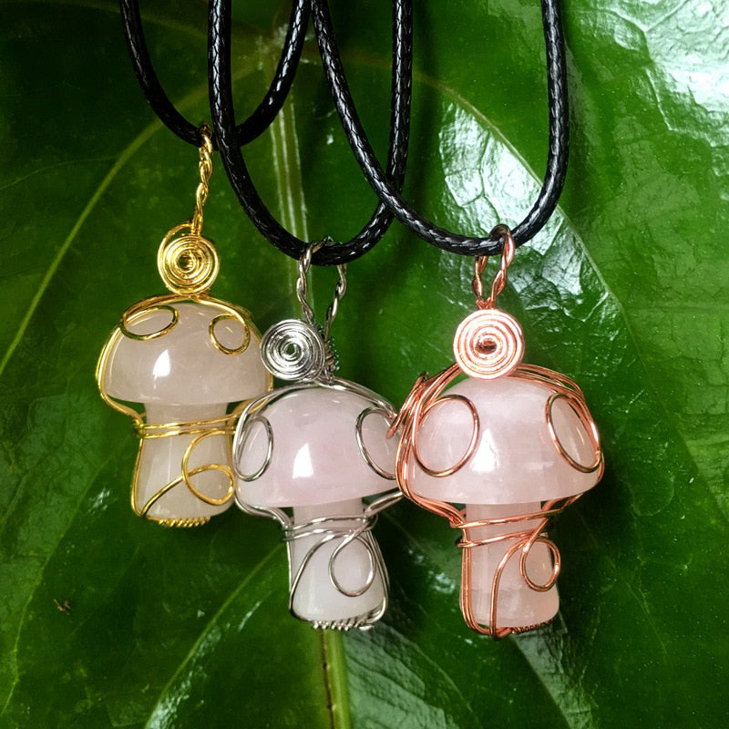 Mushroom Crystal Necklace