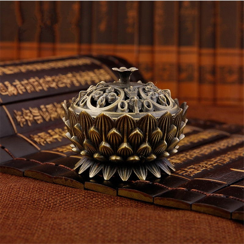 Retro Lotus Dragon Incense Holder