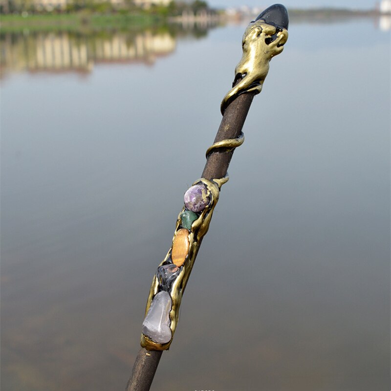 Witch Natural Crystal Wood Wand