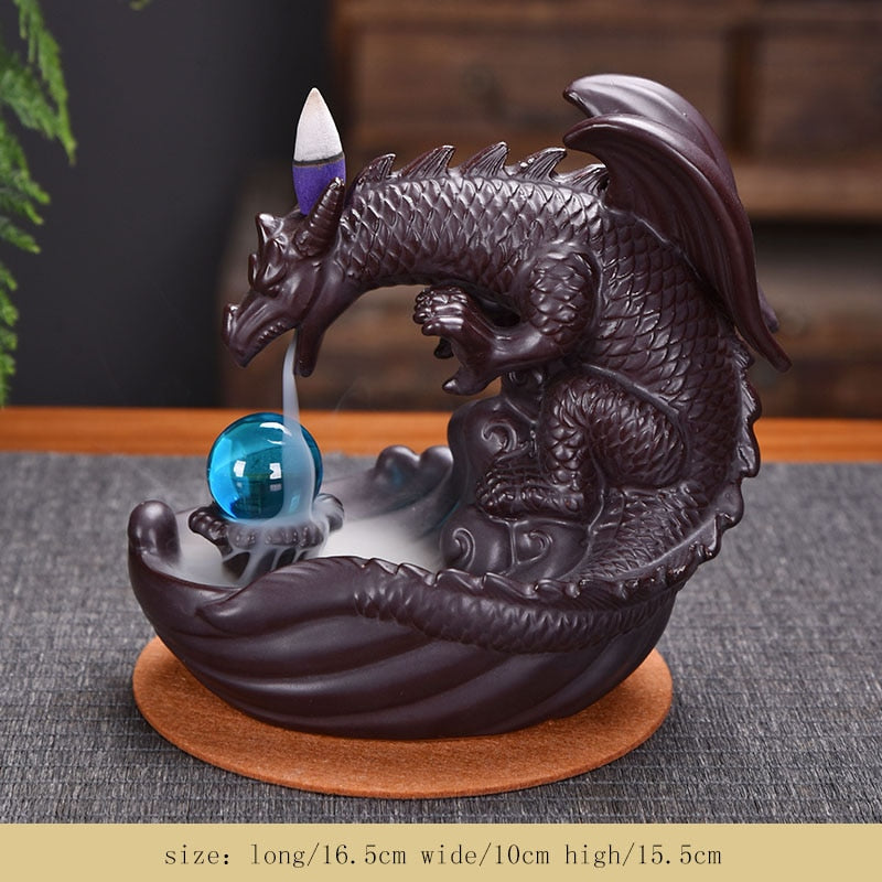 Incense Burner Dragon Backflow, Mushroom backflow & waterfall