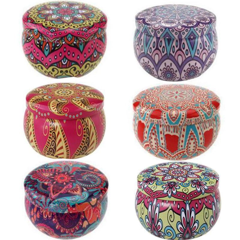 6 Pcs Candle / Herb Tins