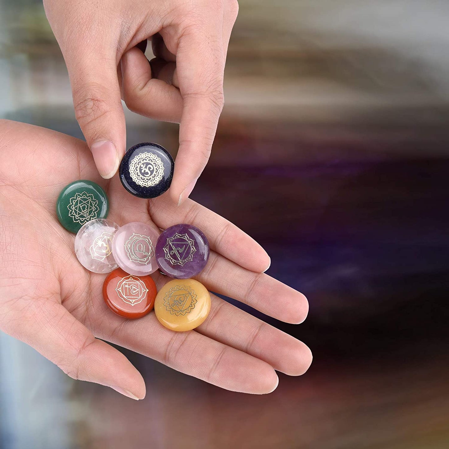 7 Chakra Symbol Crystal Set