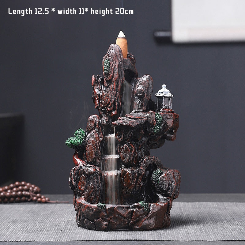 Mountains River Waterfall Incense Burner