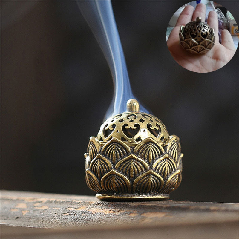 Retro Lotus Dragon Incense Holder