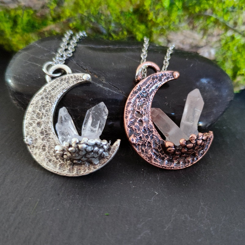 Crescent Moon Crystal Necklace