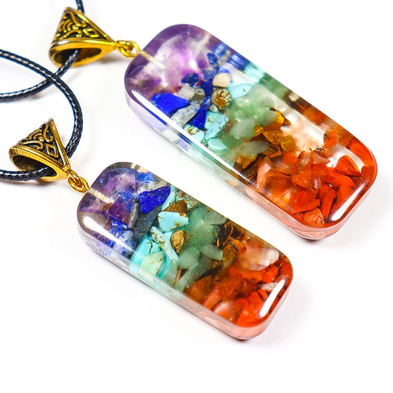 Retro Reiki Healing Energy Crystal Pendant