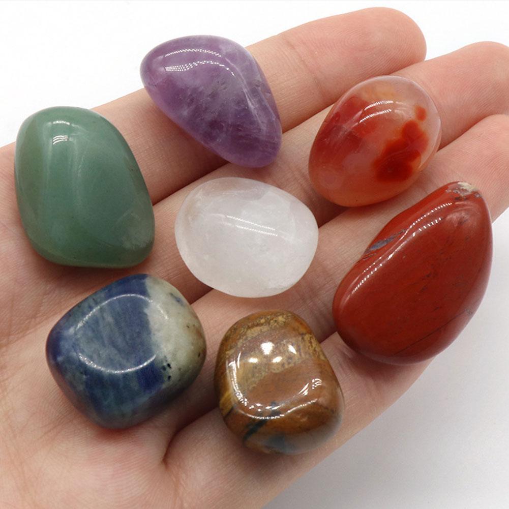 Natural Crystal Chakras Amethyst Stone Healing Meditation Reiki 7 Chakra Yoga Stone Set Collection Gifts Box