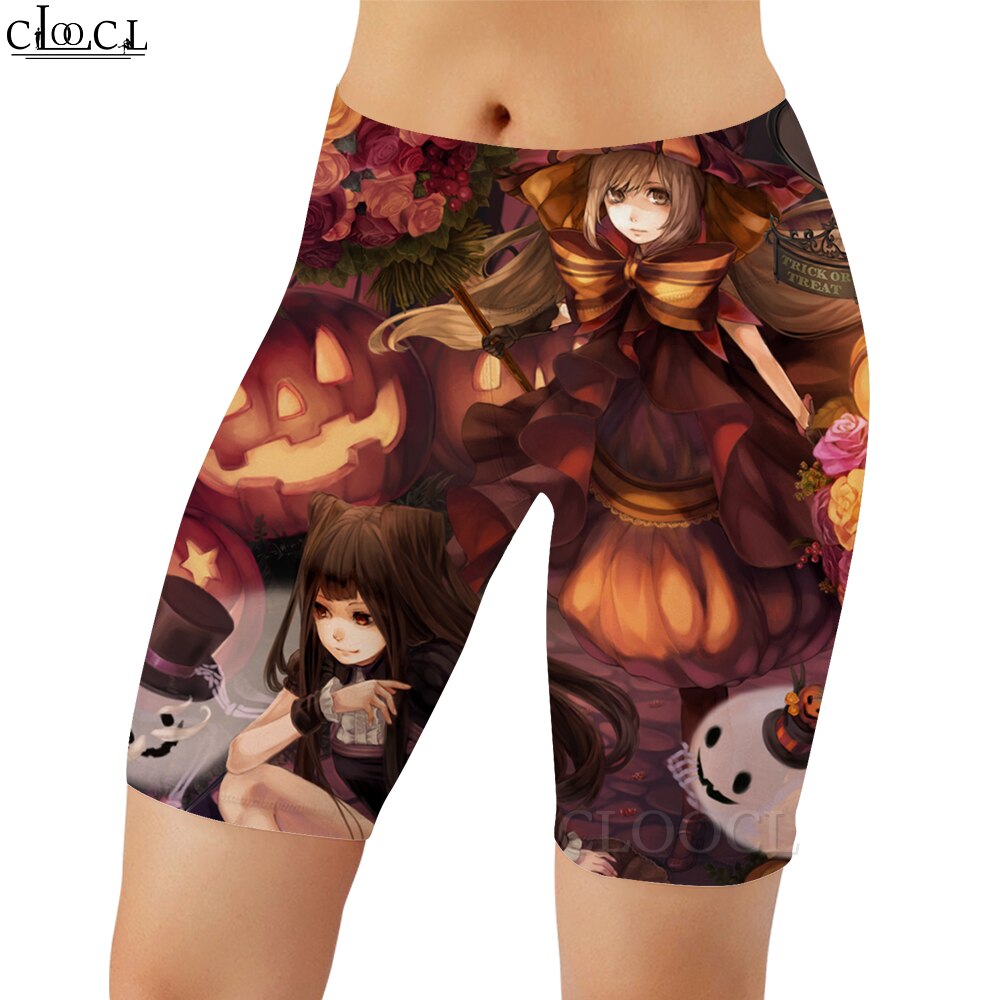 Cartoon Legging Halloween Witch Printed