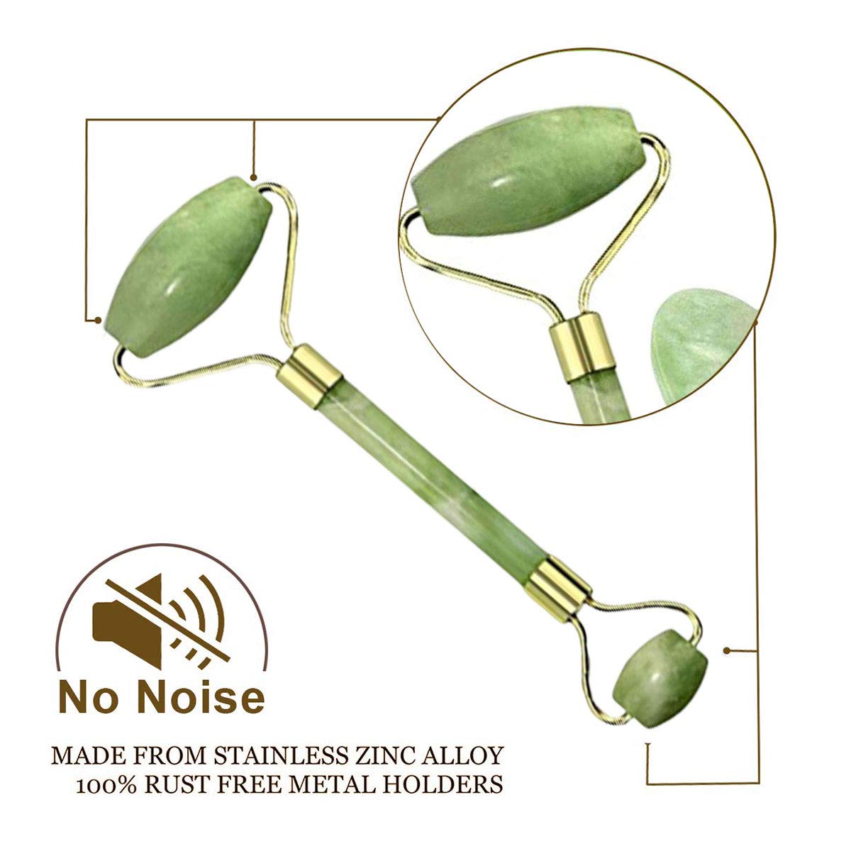 Natural Jade Roller Guasha Skin Scraper Facial Set