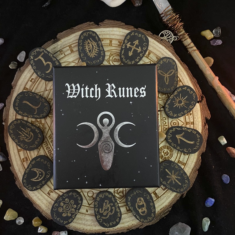 Witchcraft Wood Runes & Tarot Cards