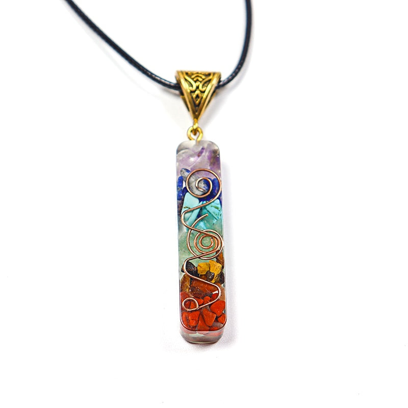 Retro Reiki Healing Energy Crystal Pendant