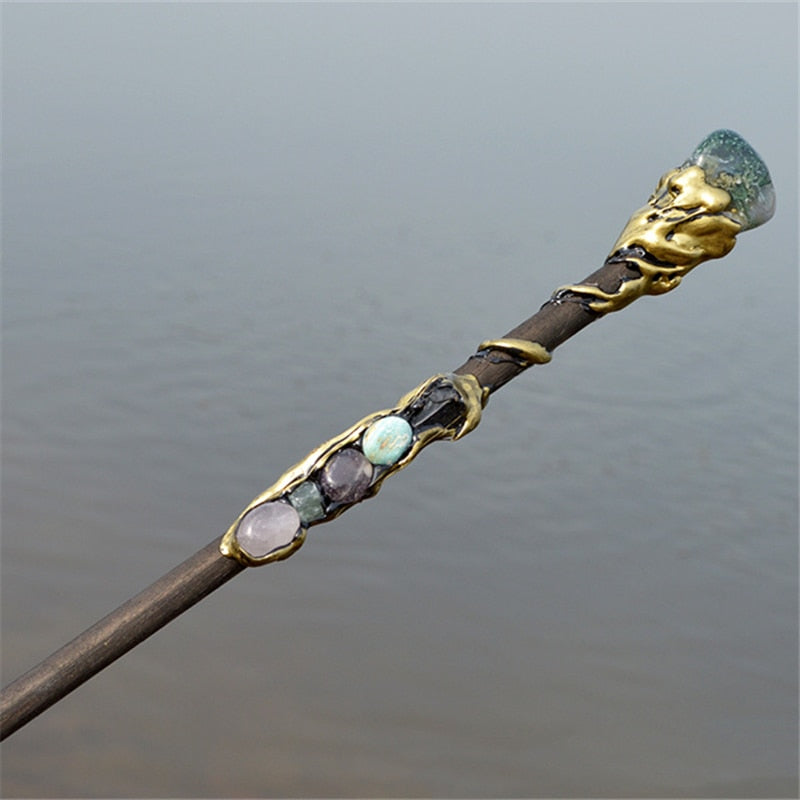 Witch Natural Crystal Wood Wand