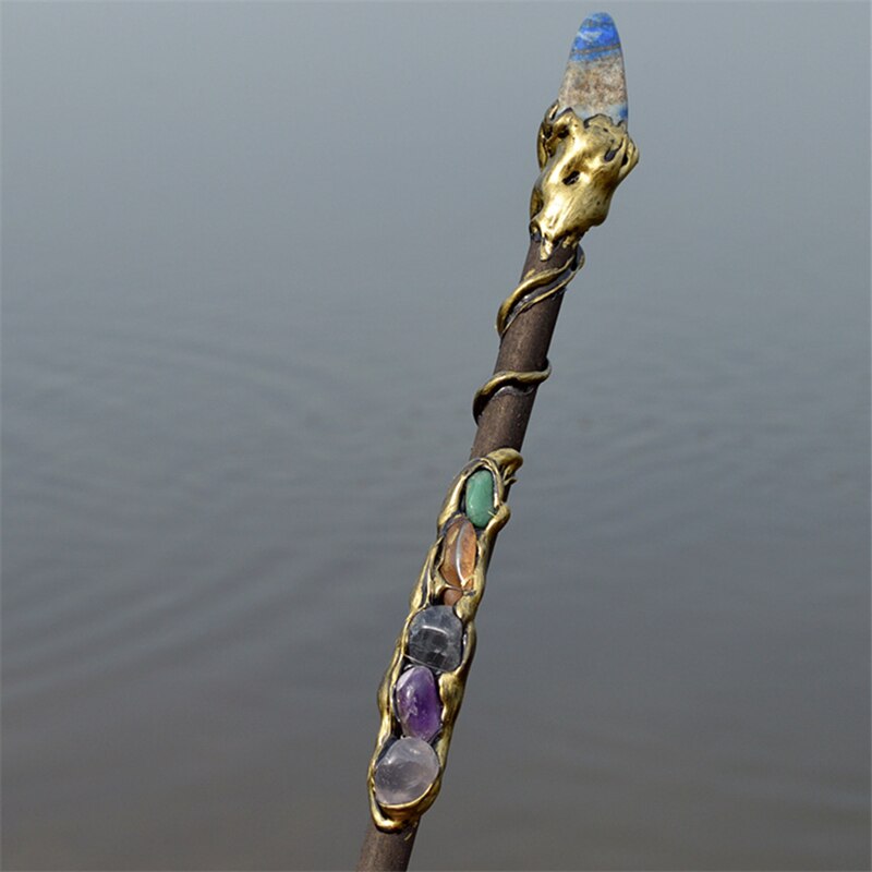 Witch Natural Crystal Wood Wand