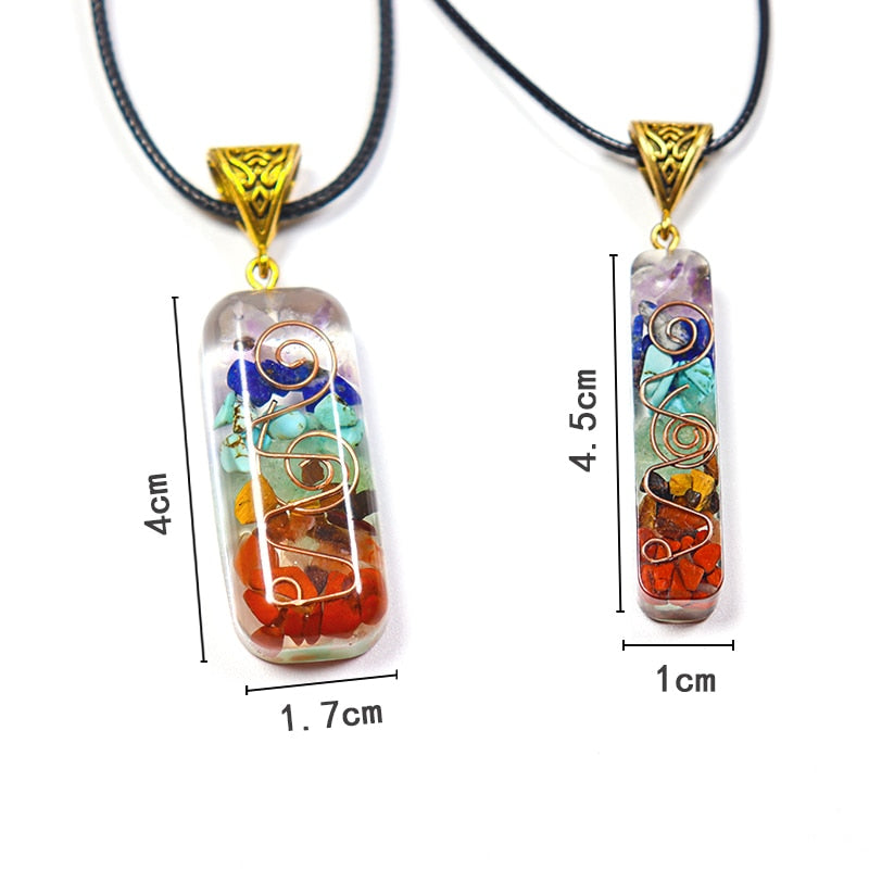 Retro Reiki Healing Energy Crystal Pendant