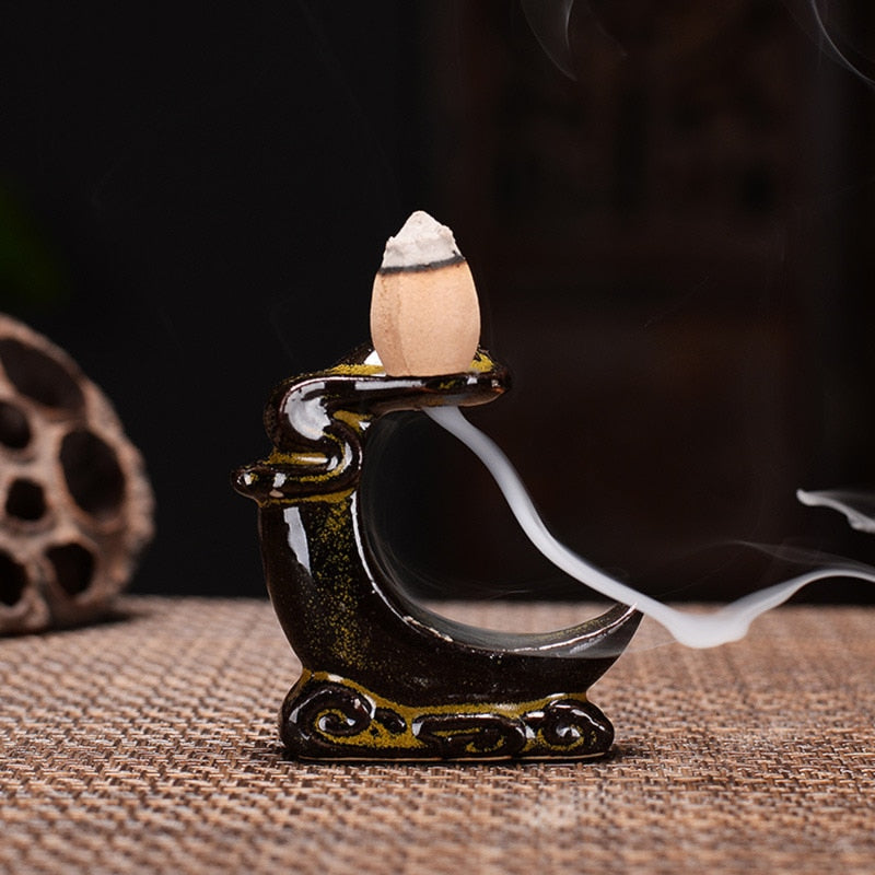 Leaf Tower Incense Ceramic Burner