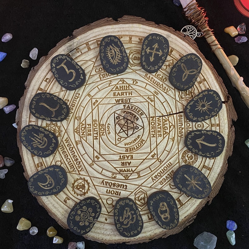 Witchcraft Wood Runes & Tarot Cards