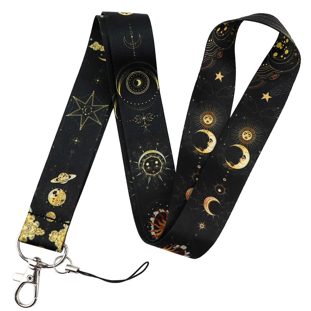 Triple Moon Goddess Wicca Keychain ID Card lanyard