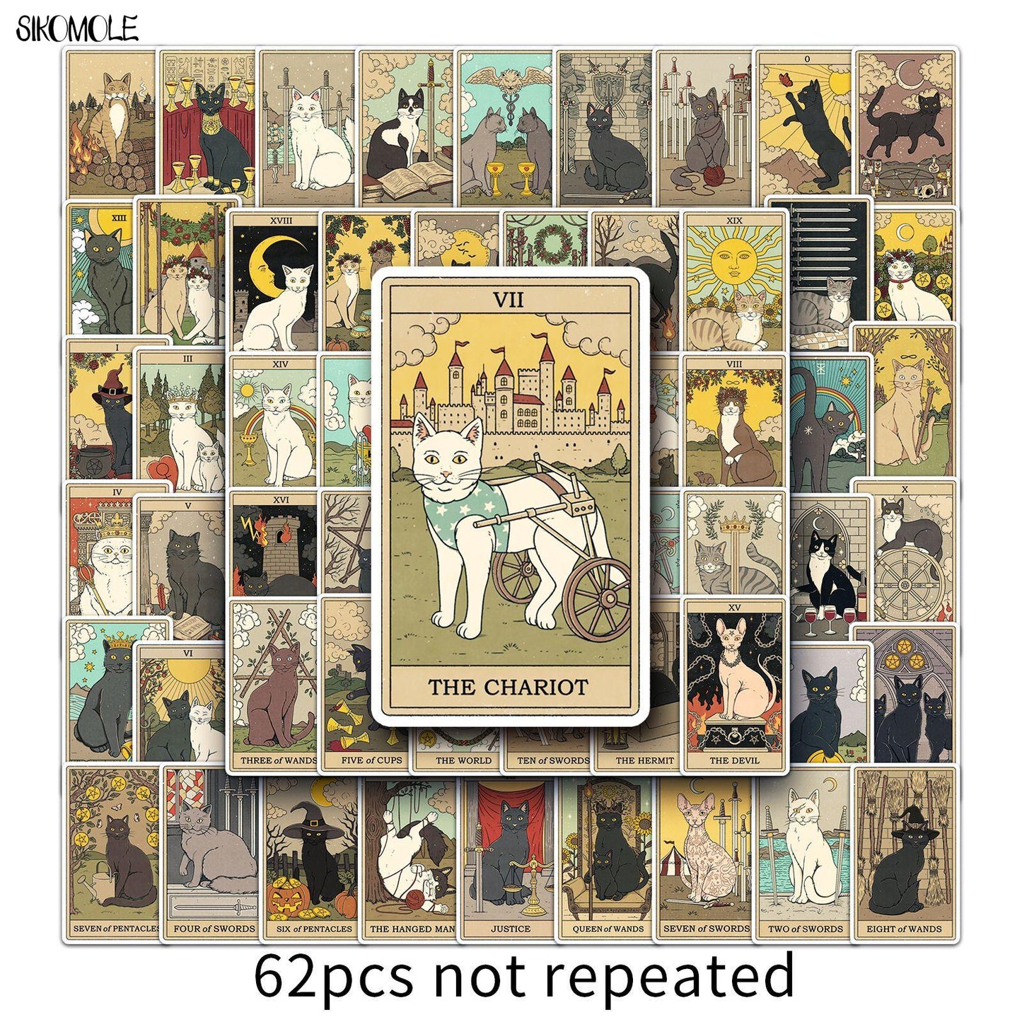 10/30/62PCS  Tarot Card Stickers