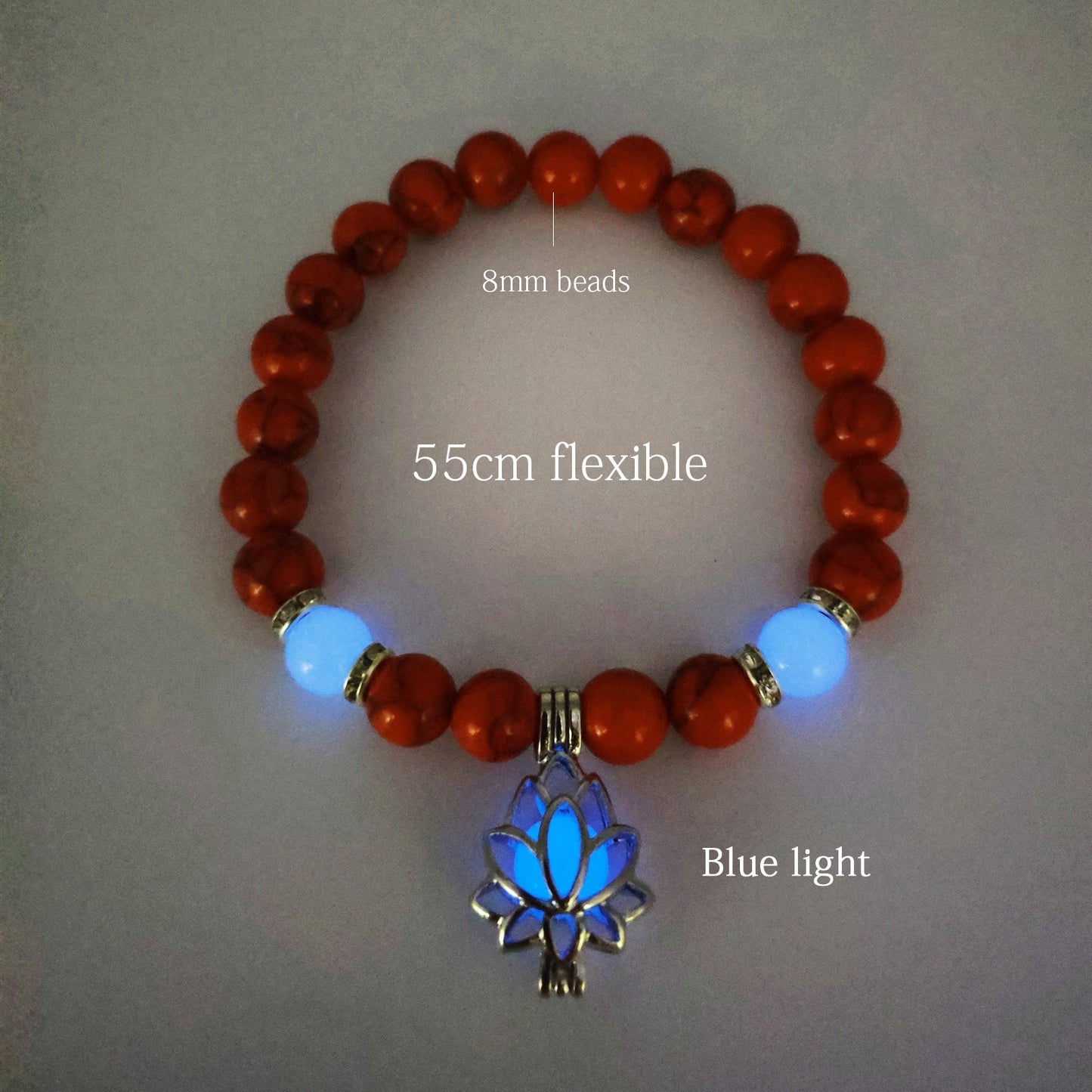 Stone Luminous Lotus Charm Bracelet