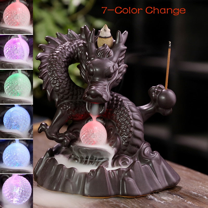 Incense Burner Dragon Backflow, Mushroom backflow & waterfall