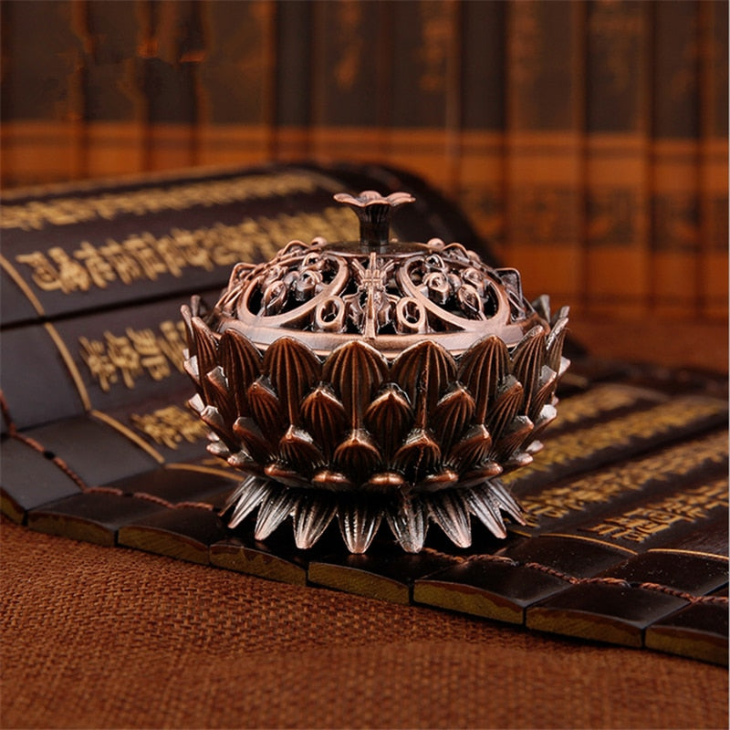 Retro Lotus Dragon Incense Holder