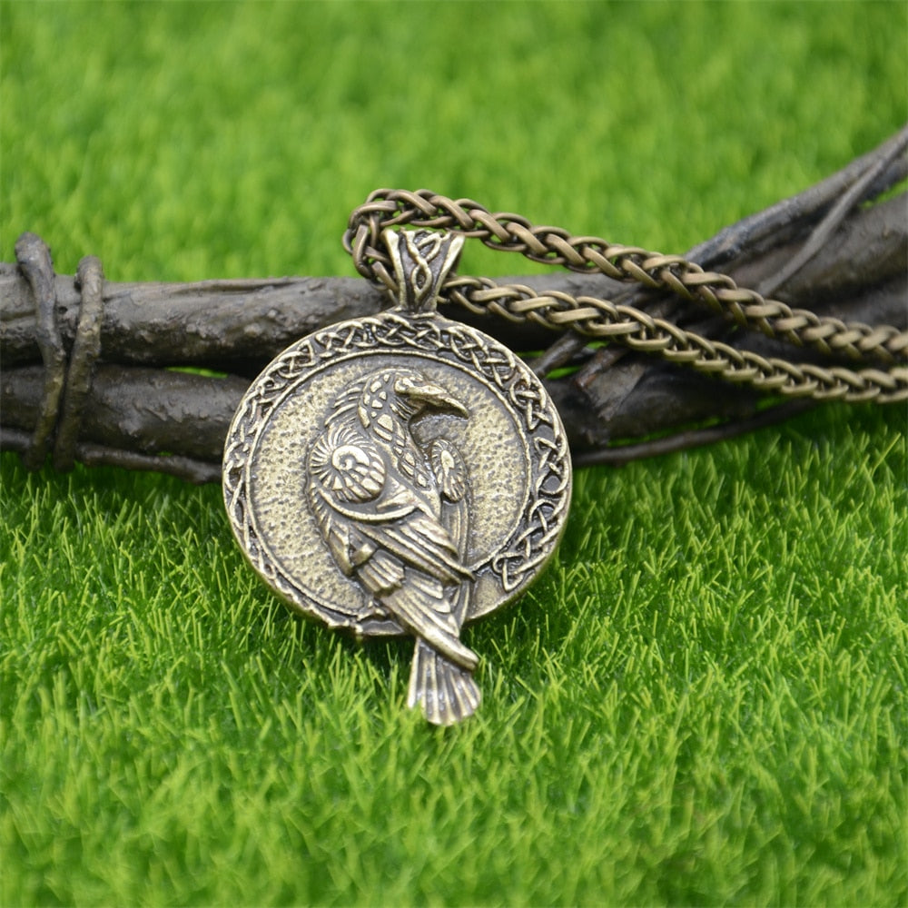 Odin Raven Talisman Amulet Viking Necklace