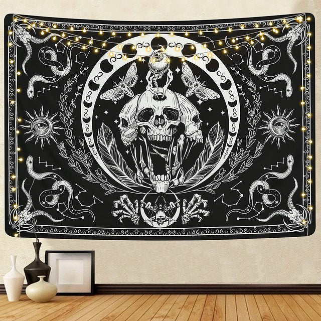 Witchcraft Tapestry Black and White