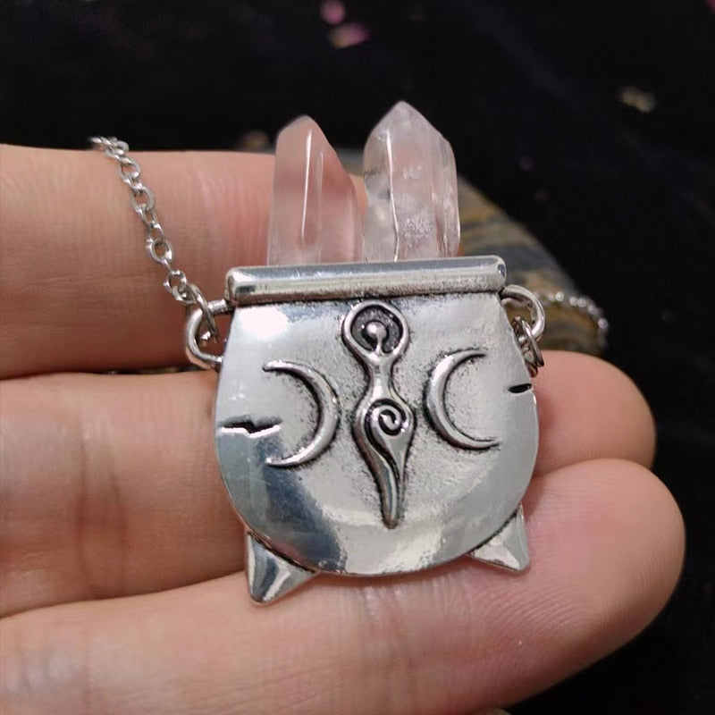 Cauldron With Crystal Necklace