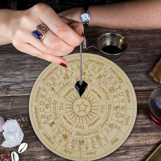 Wooden Divination Pendulum Board With Moon Star Divination