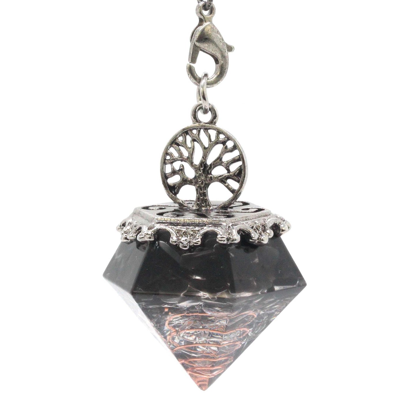 Crystal Hexagonal Pyramid Tree of Life Stone Pendulum