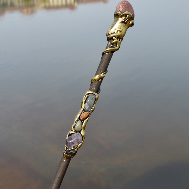 Witch Natural Crystal Wood Wand