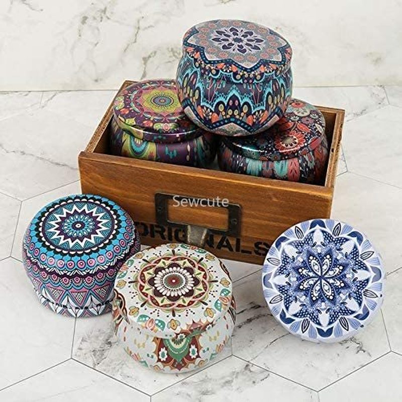 6 Pcs Candle / Herb Tins