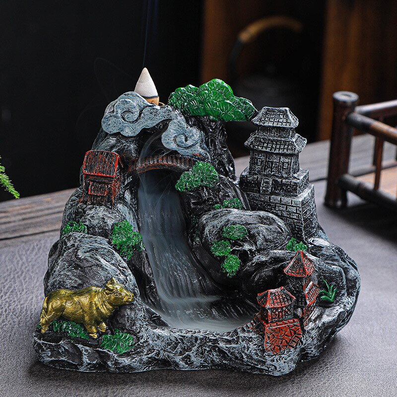 Mountains River Waterfall Incense Burner