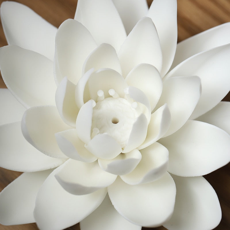 Ceramic White Lotus Incense Burner